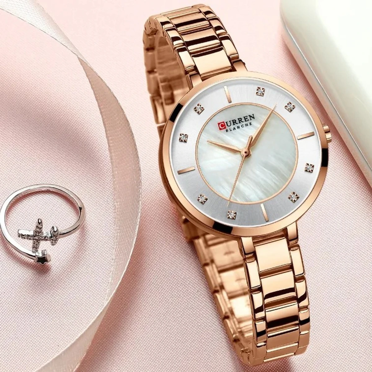 CURREN Waterproof Luxury Women Blue Watch Elegant Female Bracelet Watch