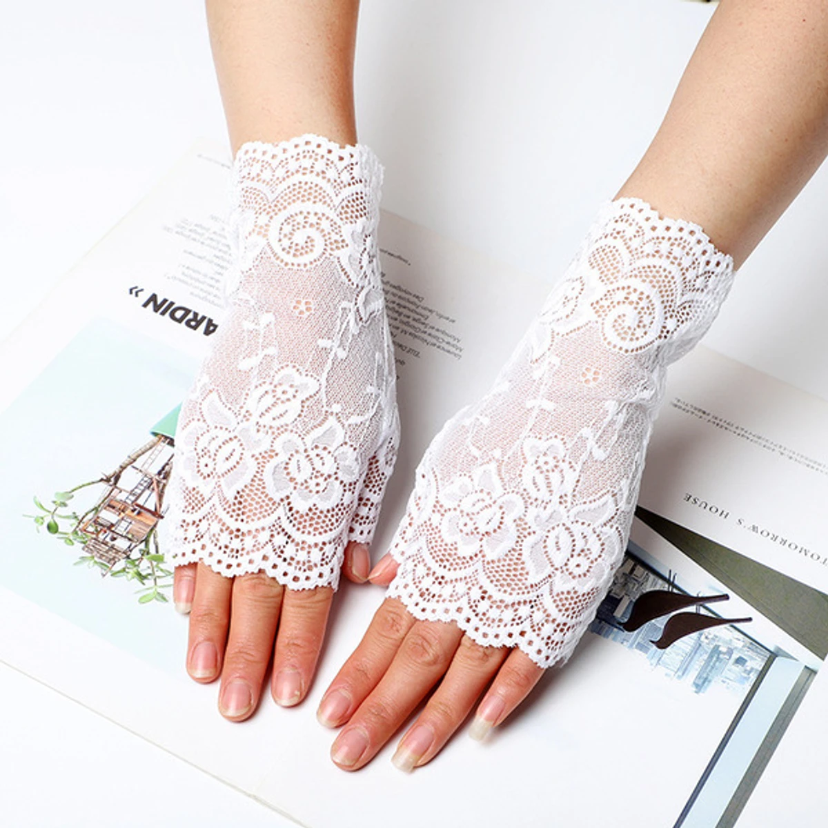 Half Finger Short Hand Gloves For Stylish Women