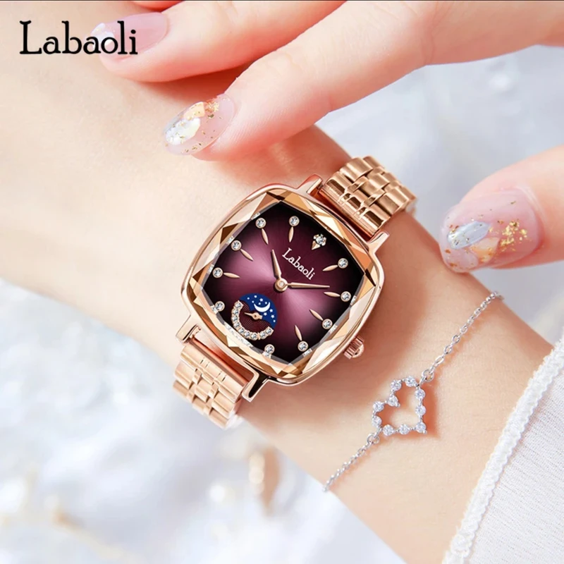 Labaoli cross-border new square watch star and moon women’s watch independent second dial cross-border - Image 3