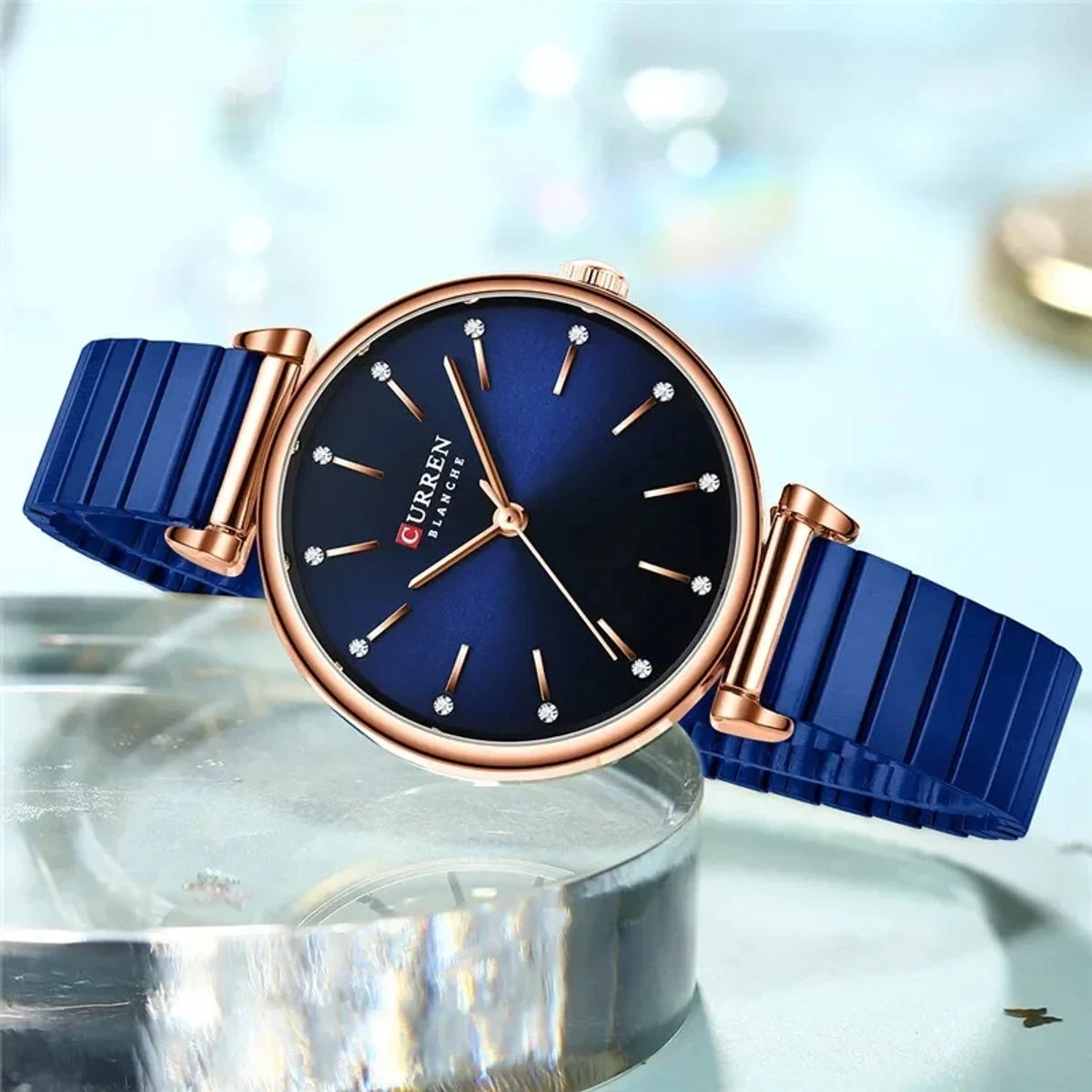 CURREN Waterproof Luxury Women Blue Watch Elegant Female Bracelet Watch