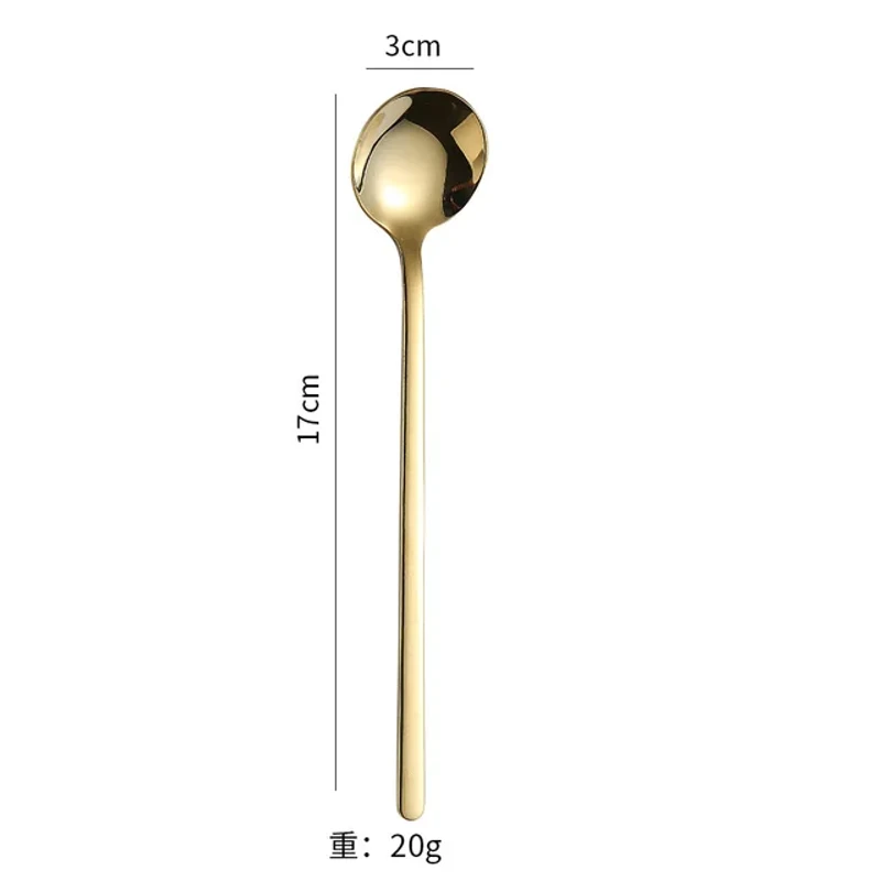 5 Pcs round shaped stainless steel spoon - Image 3